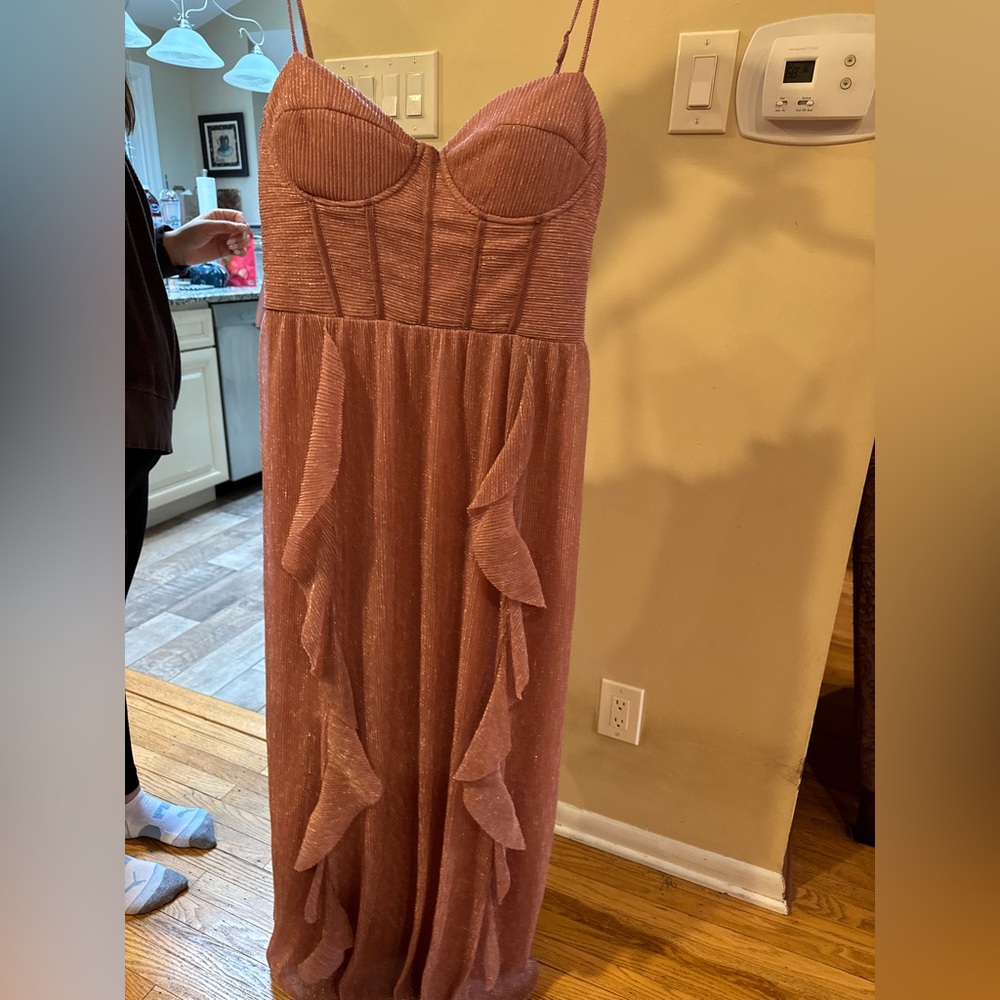 AQUA x Wicked Pink Shimmer Bustier Maxi Dress – XL – Bloomingdale’s Exclusive